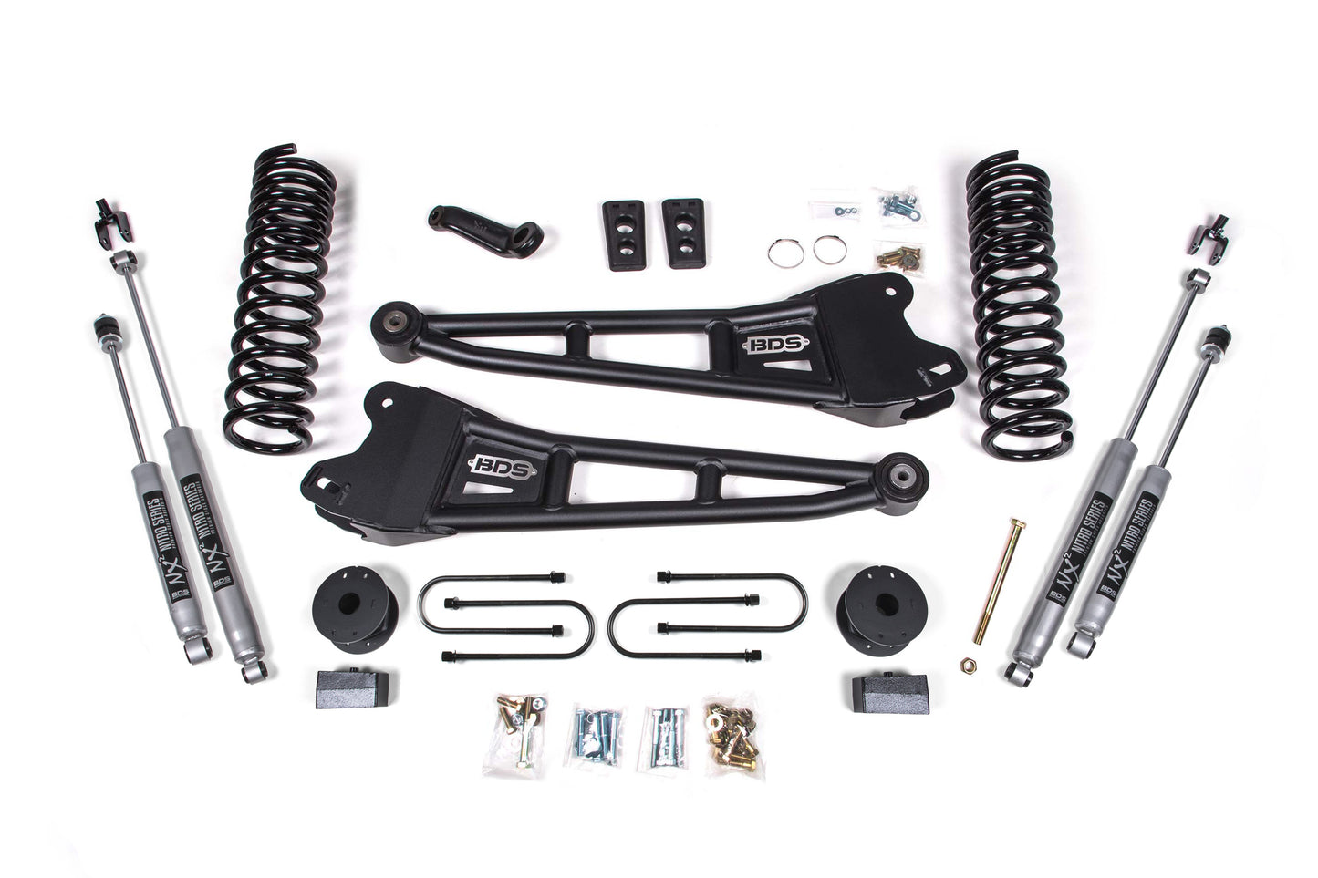 2013-2018 Ram 3500 4wd 4" Radius Arm Suspension Lift Kit 3" Rear Block Gas W/