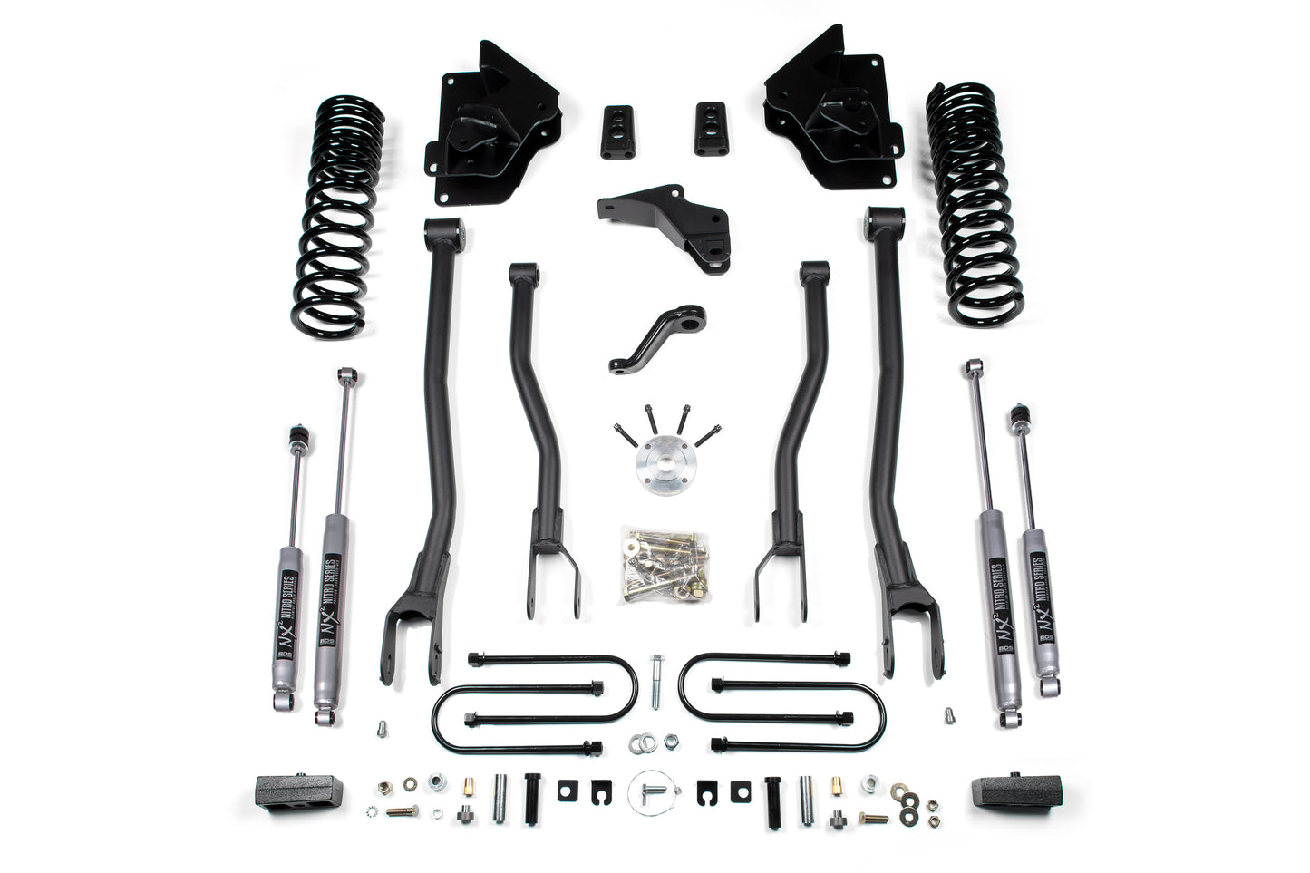 2013-2018 Ram 3500 4" 4-Link Suspension Lift 3" Rear Block Diesel - Fox 2.5 P