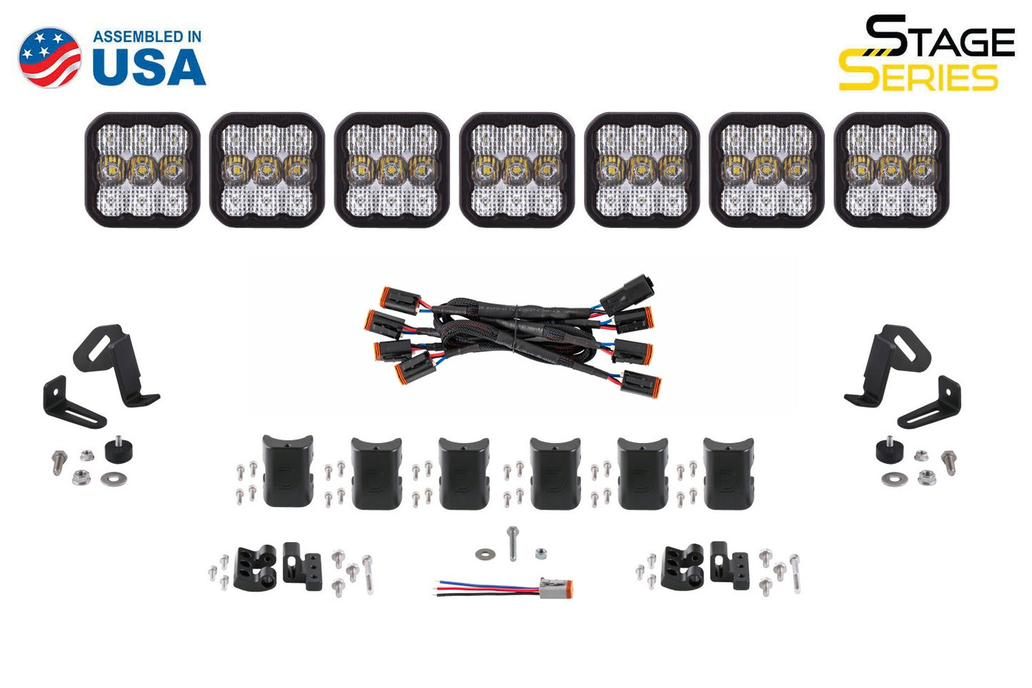 Diode Dynamics - SS5 Sport Universal CrossLink 7-Pod Lightbar Yellow Combo