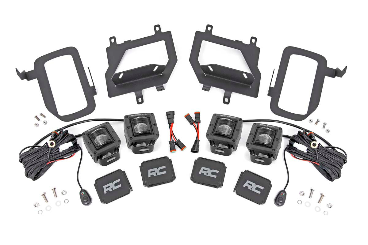 LED Light Kit | Fog Mount | Dual 2" Black Pairs | SAE | Ford F-150 (15-17)