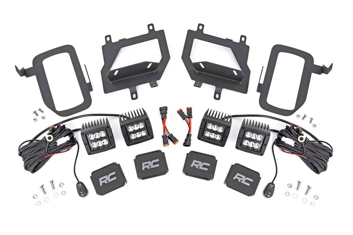 LED Light Kit | Fog Mount | Dual 2" Black Pairs | Spot | Ford F-150 (15-17)
