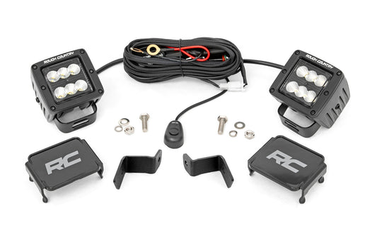 LED Light Kit | Ditch Mount | 2" Black Pair | Flood | Ford F-150 (15-24)/F-150 Lightning (22-24) 