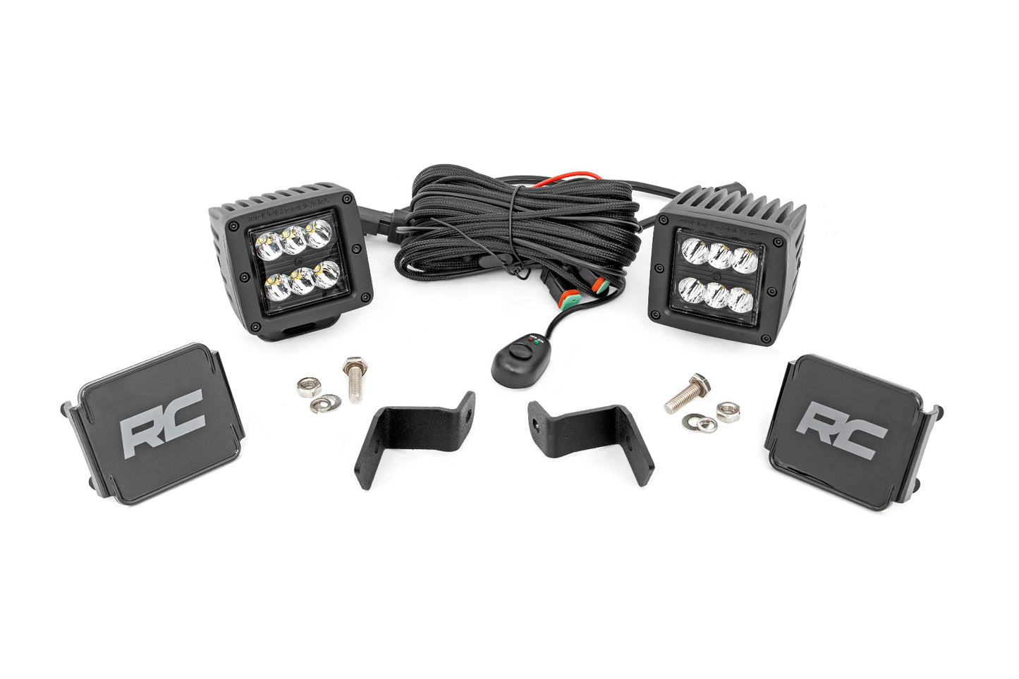 LED Light Kit | Ditch Mount | 2" Black Pair | Spot | Ford F-150 (15-24)/F-150 Lightning (22-24) 