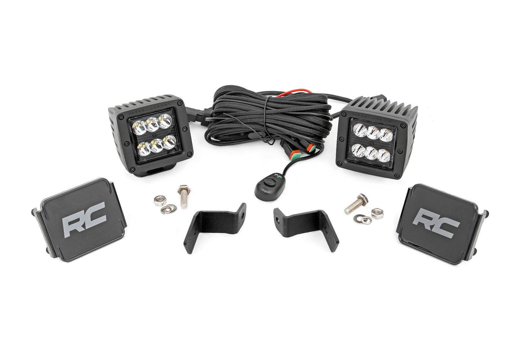 LED Light Kit | Ditch Mount | 2" Black Pair | Spot | Ford F-150 (15-24)/F-150 Lightning (22-24) 