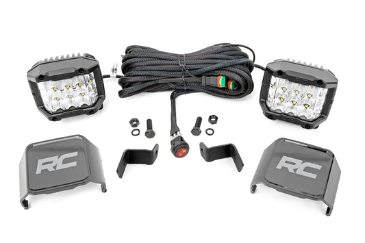 LED Light | Ditch Mount | 2" Chrome Pair | Wide Angle | Ford F-150 (15-24)