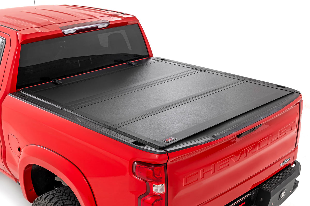 Hard Tri-Fold Flip Up Bed Cover | 5'10" Bed | Chevy/GMC Sierra 1500 (19-26)/Silverado 1500 (19-26)