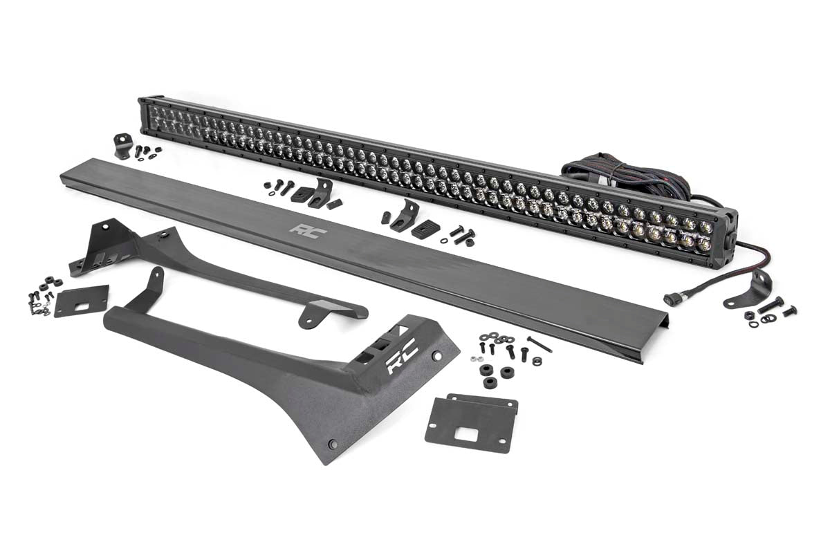 LED Light Kit | Windshield | 50" BLK Dual Row | WHT DRL | Jeep Gladiator JT/Wrangler JL (18-24)