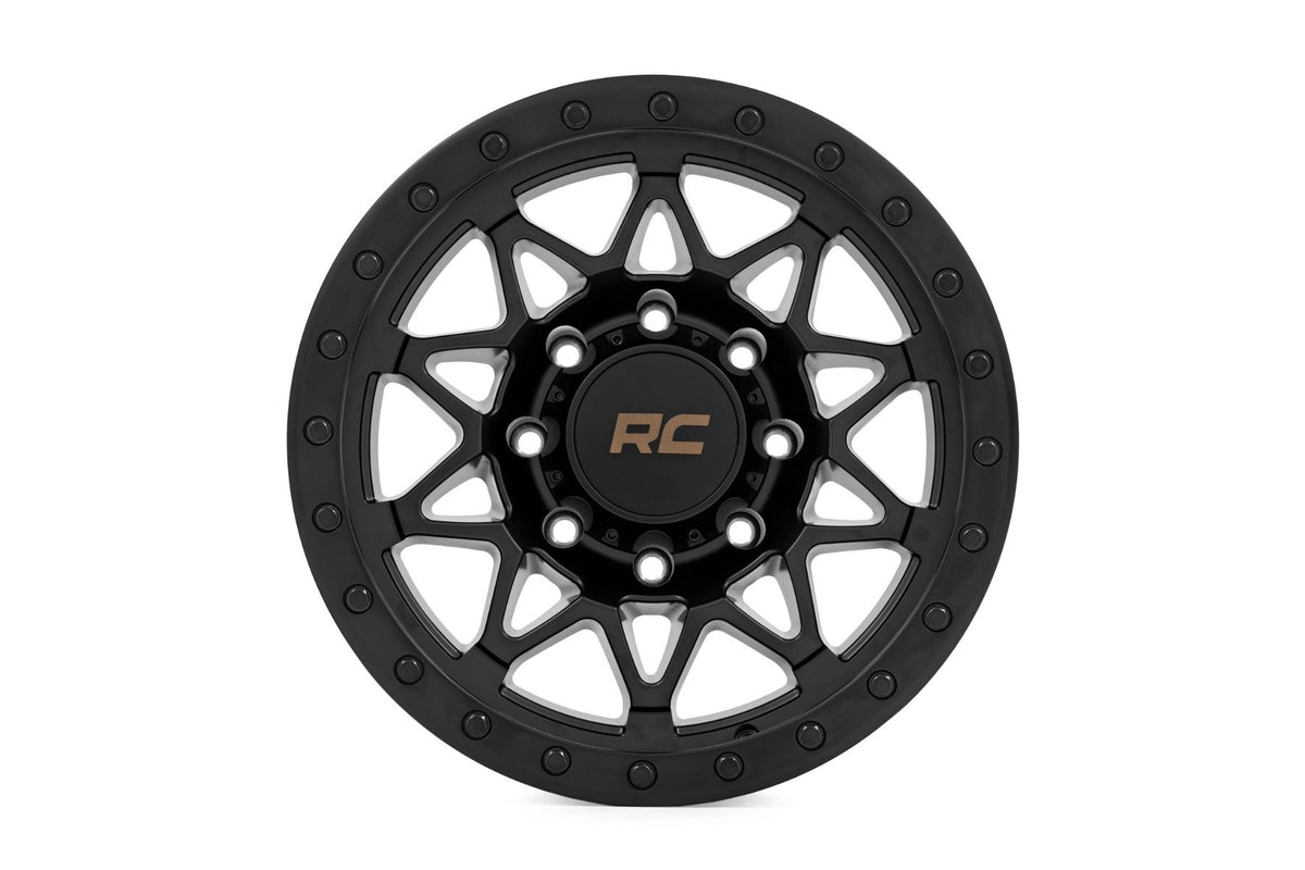 Rough Country 78 Series Wheel | Simulated Beadlock | Black | 18x9 | 8x170 | 0mm