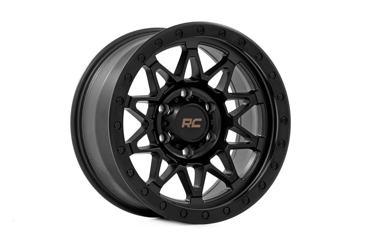 Rough Country 78 Series Wheel | Simulated Beadlock | Black | 17x8.5 | 6x5.5 | +0mm