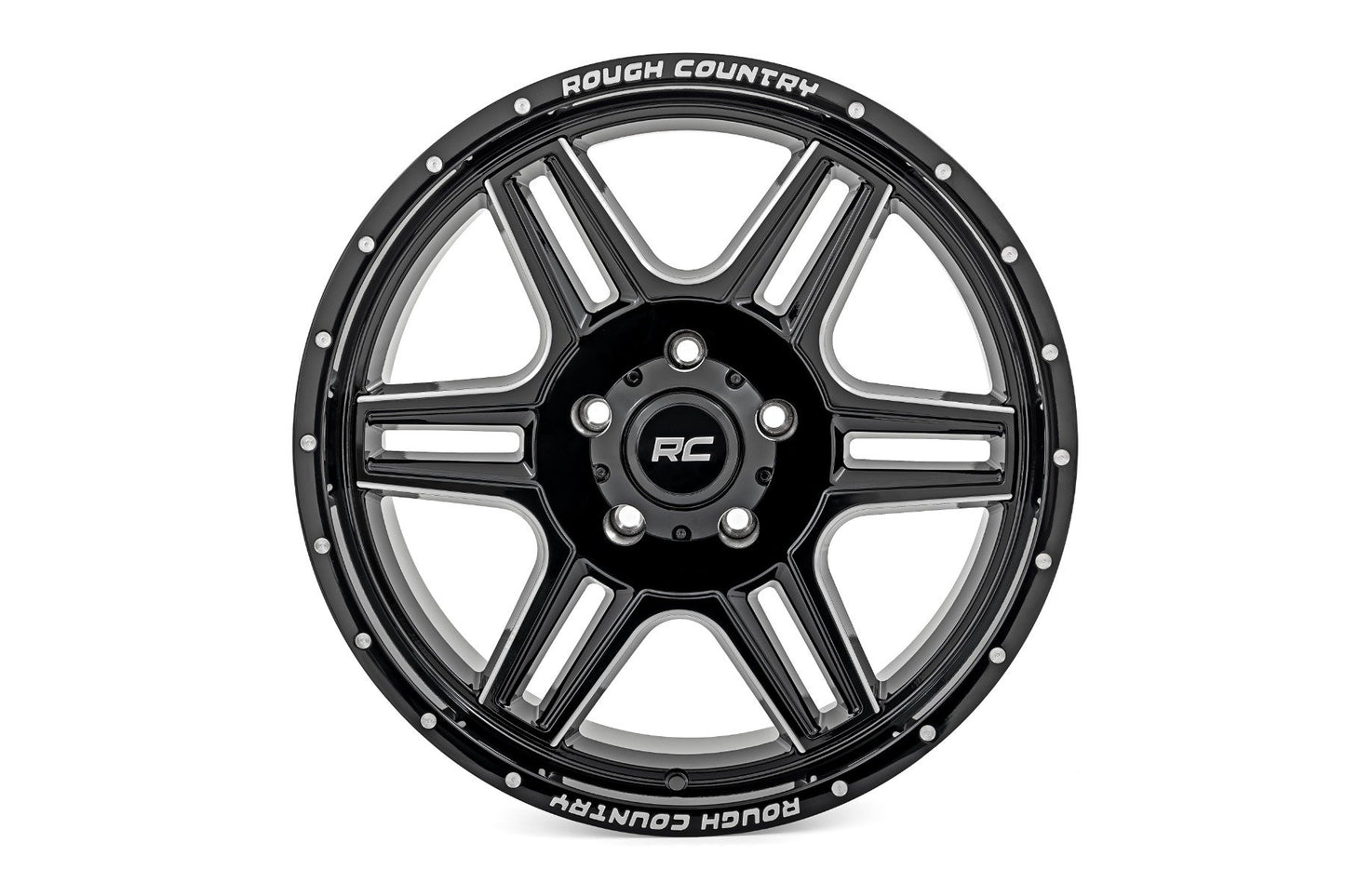 Rough Country 92 Series Wheel | Machined One-Piece | Gloss Black | 18x9 | 6x5.5 | +0mm