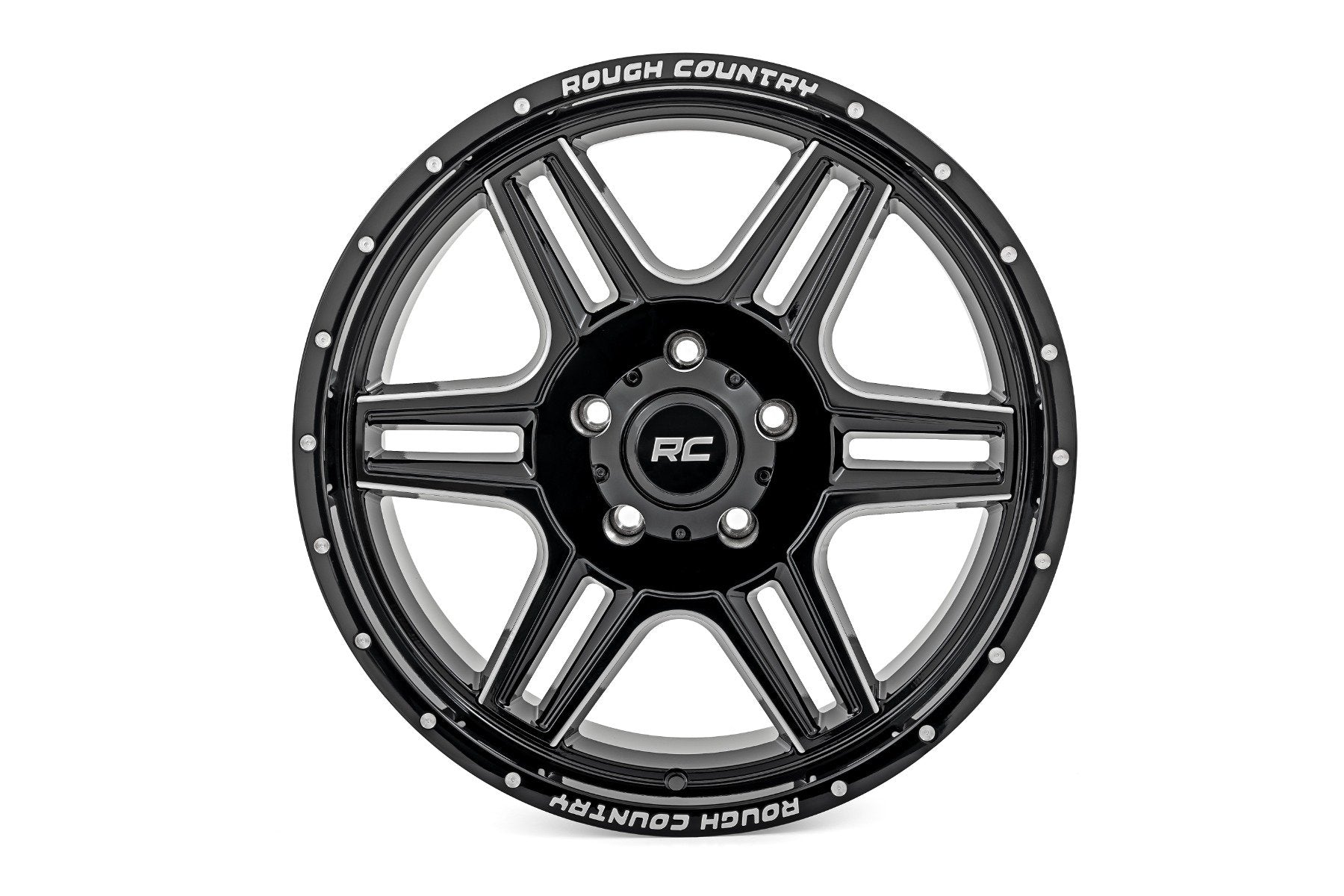 Rough Country 92 Series Wheel | Machined One-Piece | Gloss Black | 18x9 | 6x5.5 | +0mm