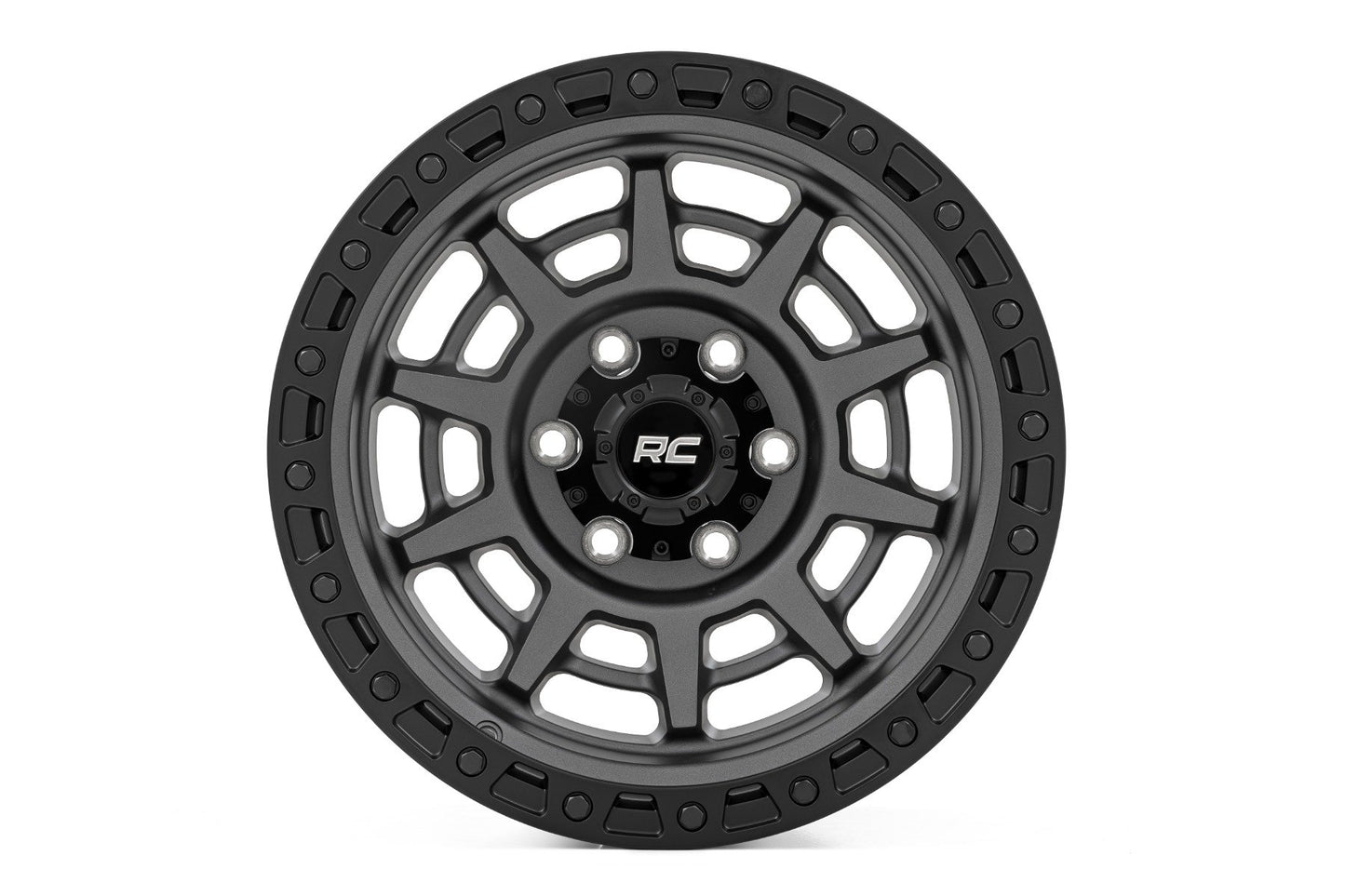 Rough Country 85 Series Wheel | Simulated Beadlock | Gunmetal Gray/Black | 17x9 | 6x5.5 |+25mm