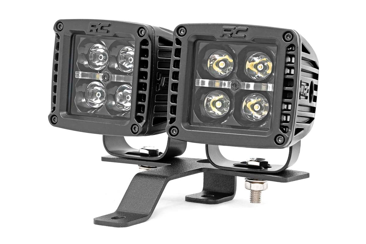 LED Light Kit | Quad | Cowl Mount | 2" Black | White DRL | Jeep Gladiator JT/Wrangler JL (18-24)