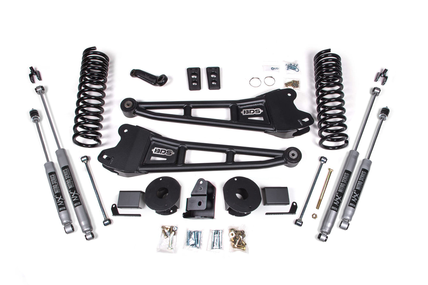 14-18 Ram 2500 4" Radius Arm Diesel - Rear Air Ride - NX2 Shocks