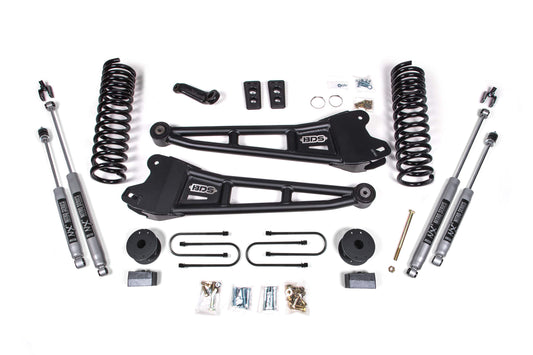 2013-2018 Ram 3500 4wd 4" Radius Arm Suspension Lift Kit  3" Rear  Block  Gas W/