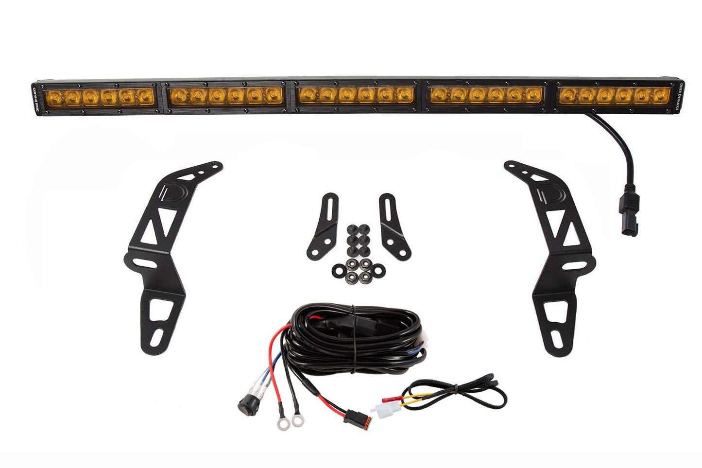 Diode Dynamics - SS30 Bumper Bracket Kit For 2018-2024 Jeep JL Wrangler/Gladiator  Amber Driving Single