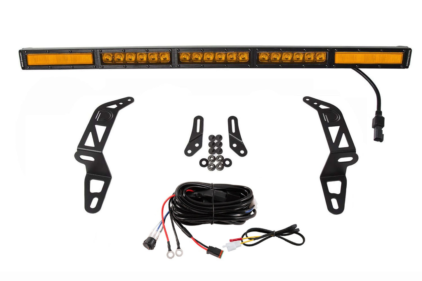 Diode Dynamics - SS30 Bumper Bracket Kit For 2018-2024 Jeep JL Wrangler/Gladiator  Amber Combo Single