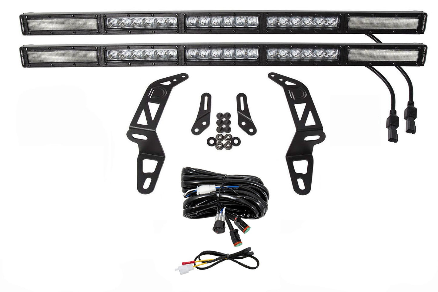 Diode Dynamics - SS30 Bumper Bracket Kit For 2018-2023 Jeep JL Wrangler/Gladiator  White Combo Dual