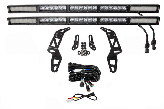 Diode Dynamics - SS30 Bumper Bracket Kit For 2018-2023 Jeep JL Wrangler/Gladiator  White Combo Dual