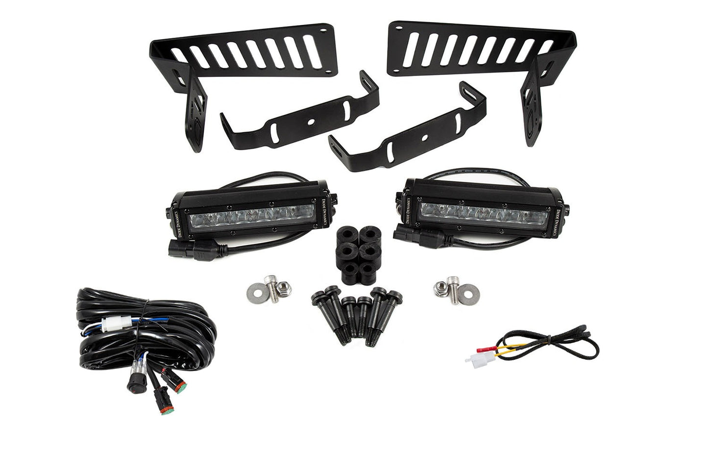 Diode Dynamics - SS6 Cowl LED Bracket Kit For 2018-2023 Jeep JL Wrangler/Gladiator  White Driving