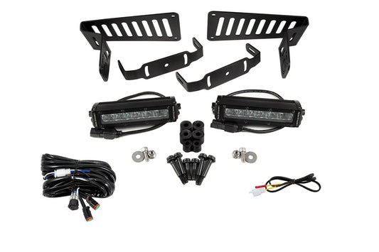 Diode Dynamics - SS6 Cowl LED Bracket Kit For 2018-2023 Jeep JL Wrangler/Gladiator  White Driving