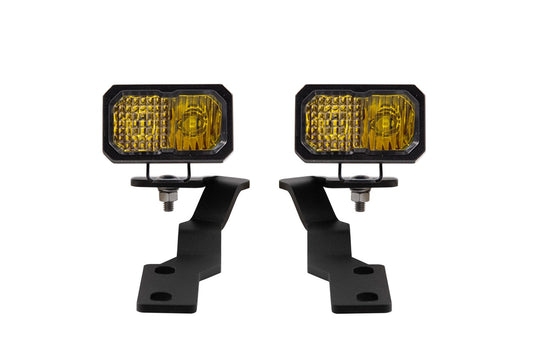 Diode Dynamics - Stage Series 2in LED Ditch Light Kit For 2016-2023 Toyota Tacoma  Pro Yellow Combo