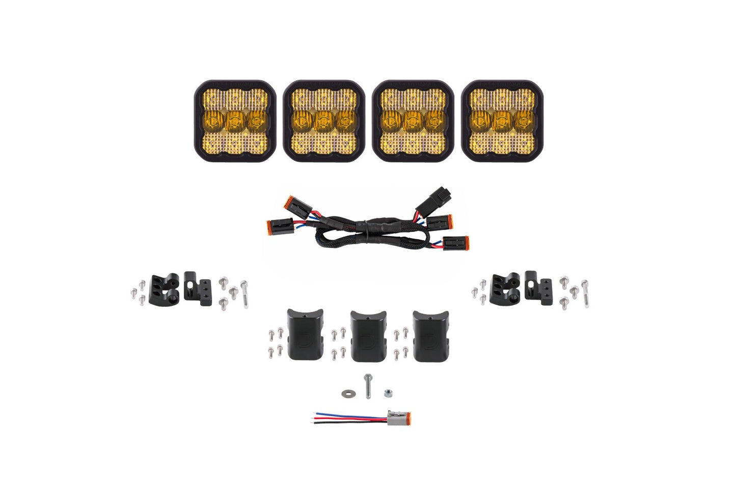 Diode Dynamics - SS5 Sport Universal CrossLink 4-Pod Lightbar Yellow Combo