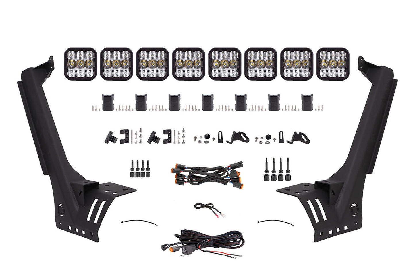 Diode Dynamics - Jeep JL SS5 Sport CrossLink Windshield White Combo Lightbar Kit