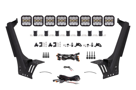 Diode Dynamics - Jeep JL SS5 Sport CrossLink Windshield White Combo Lightbar Kit