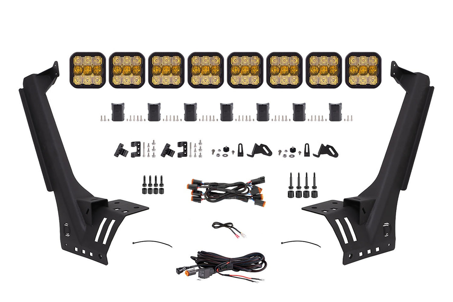 Diode Dynamics - Jeep JL SS5 Sport CrossLink Windshield Yellow Combo Lightbar Kit
