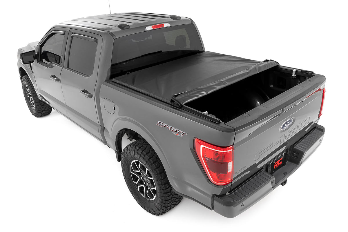 Soft Roll Up Bed Cover | 5'7" Bed | Ford F-150/F-150 Lightning/Raptor (15-26)