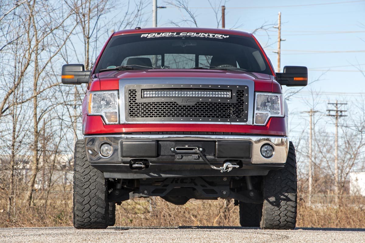 Mesh Grille | 30" Dual Row LED | Chrome | White DRL | Ford F-150 (09-14)