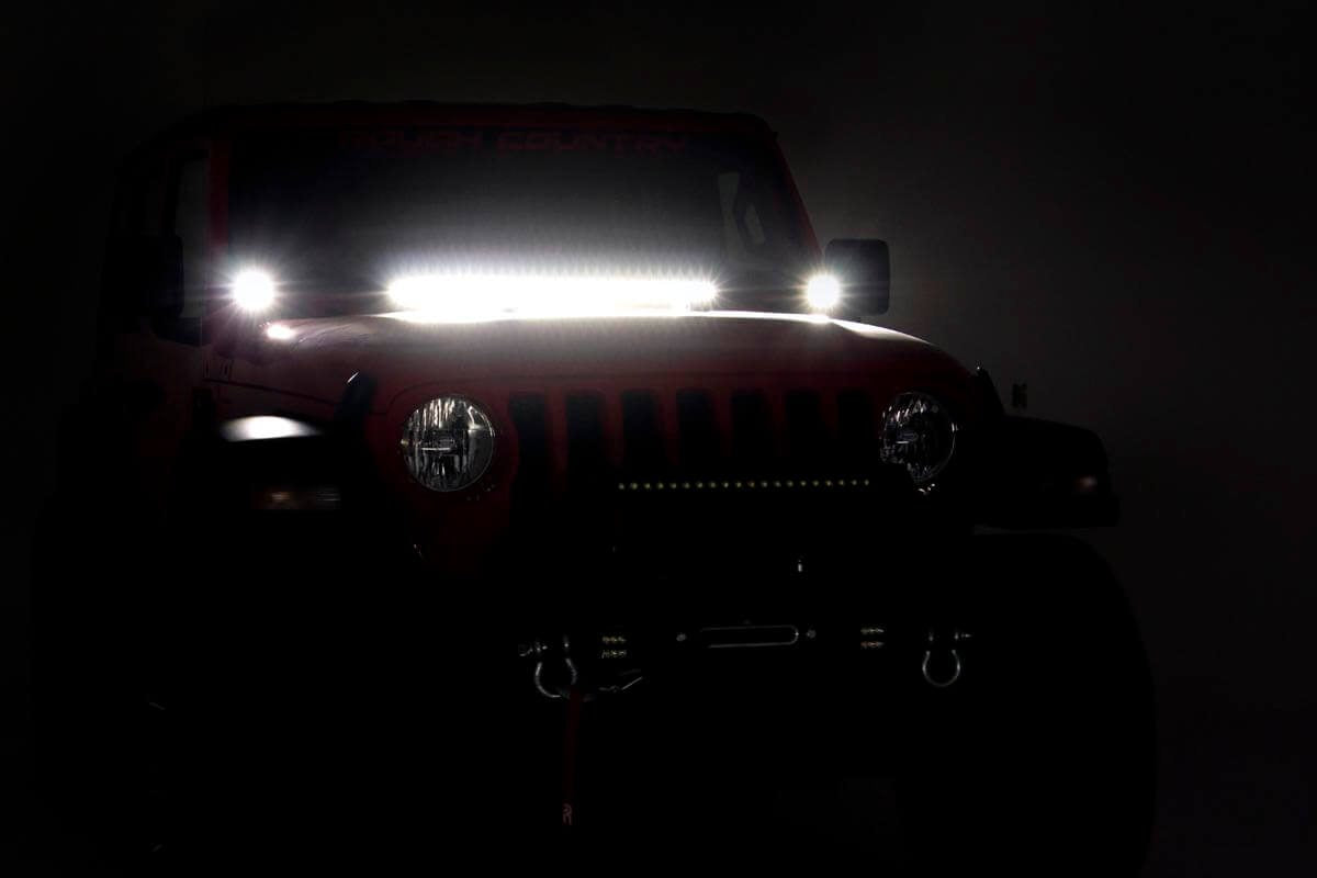 LED Light Kit | Hinge Mount | 2" Black Pair | White DRL | Jeep Gladiator JT/Wrangler JL (18-24)
