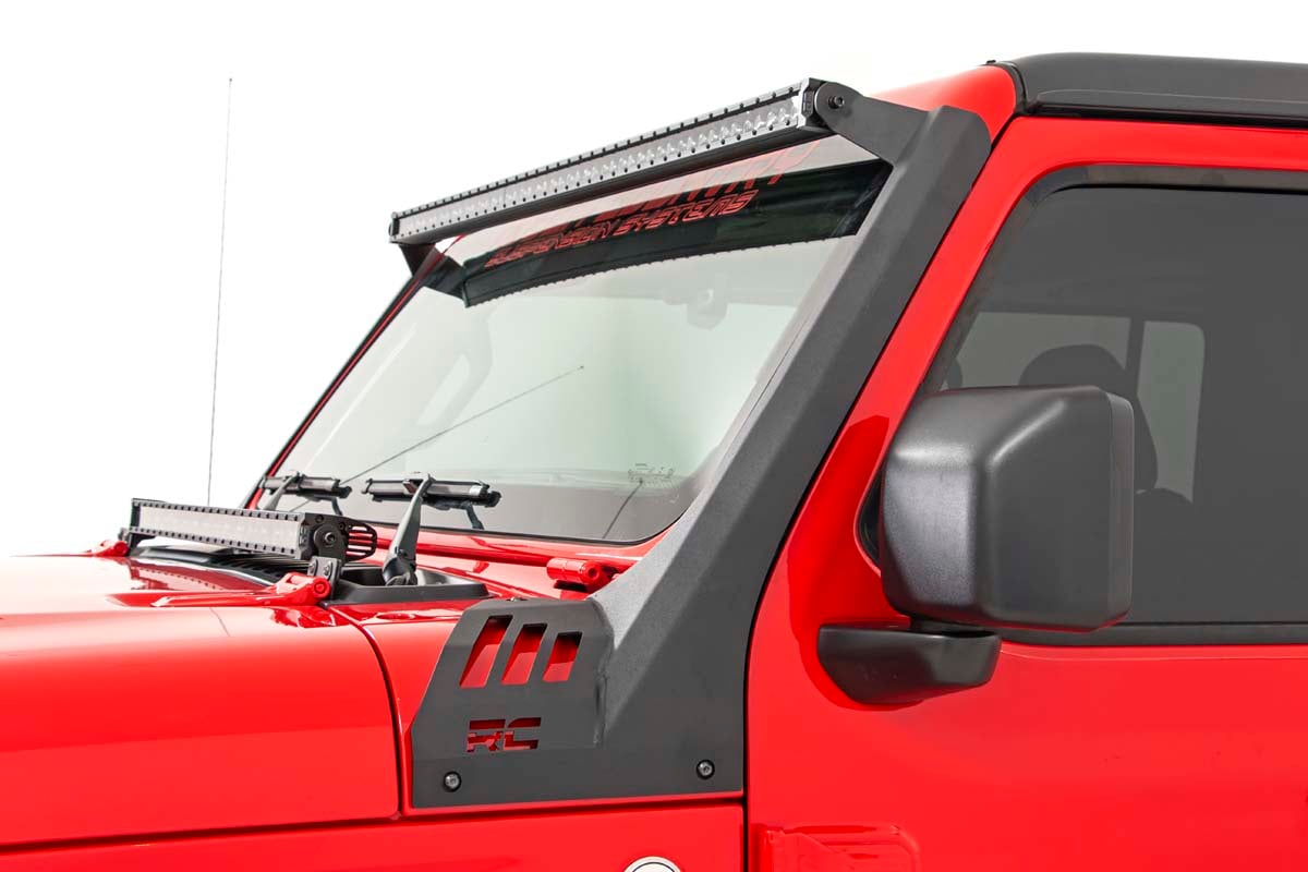 LED Light Kit | Windshield | 50" BLK Dual Row | Amber DRL | Jeep Gladiator JT/Wrangler JL (18-26)