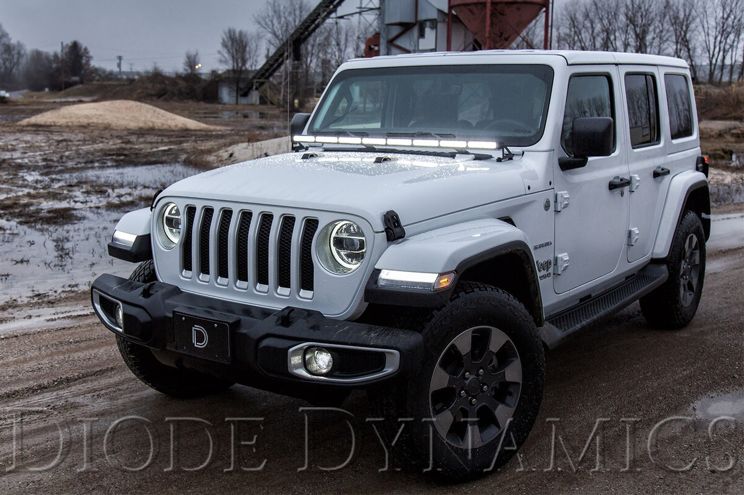 Diode Dynamics - SS50 Hood LED Light Bar Kit For 2018-2024 Jeep JL Wrangler/Gladiator  White Combo