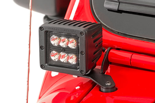 LED Light Kit | Hinge Mount | 2" Black Pair | White DRL | Jeep Gladiator JT/Wrangler JL (18-24)