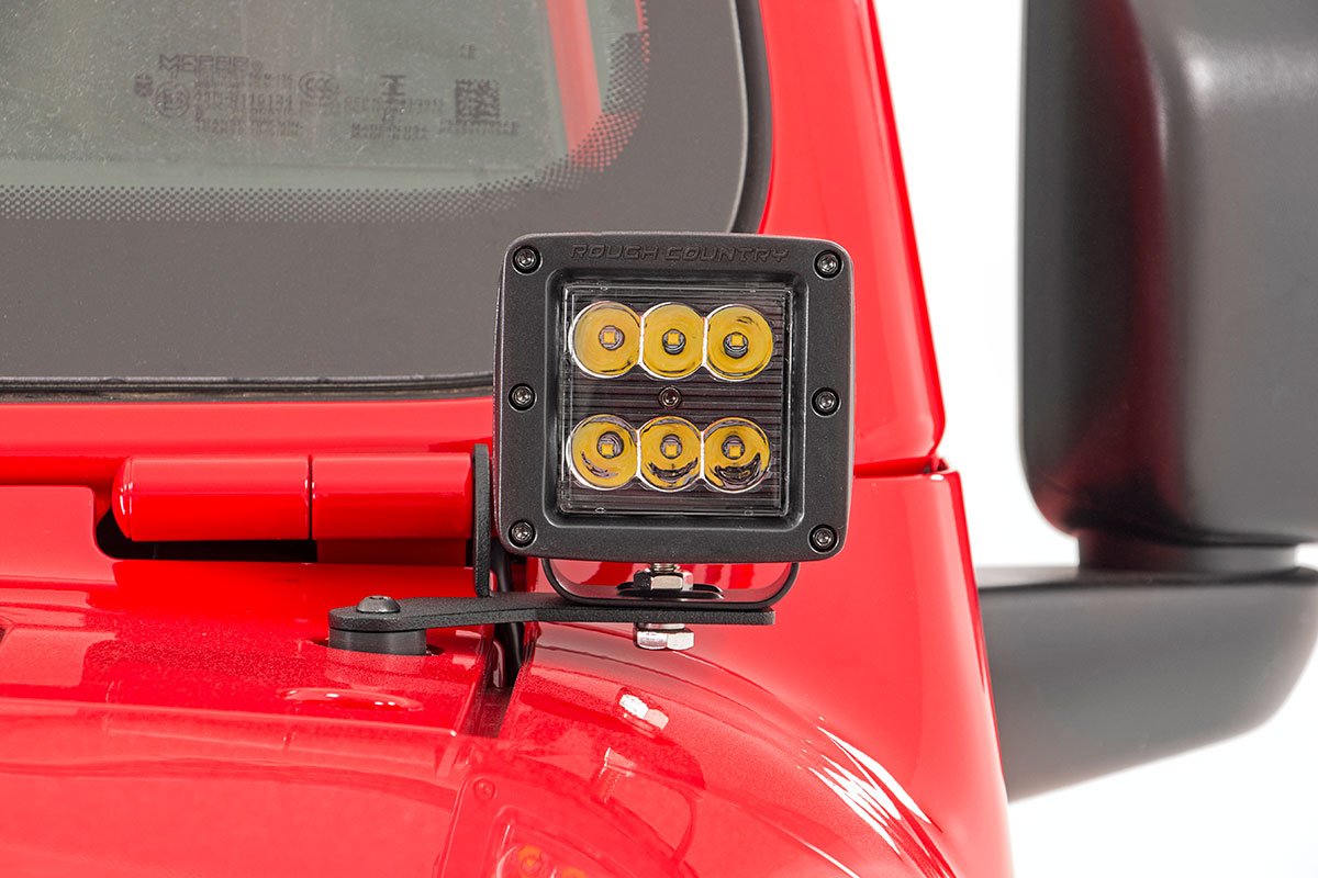 LED Light Kit | Hinge Mount | 2" Black Pair | Amber DRL | Jeep Gladiator JT/Wrangler JL (18-24)