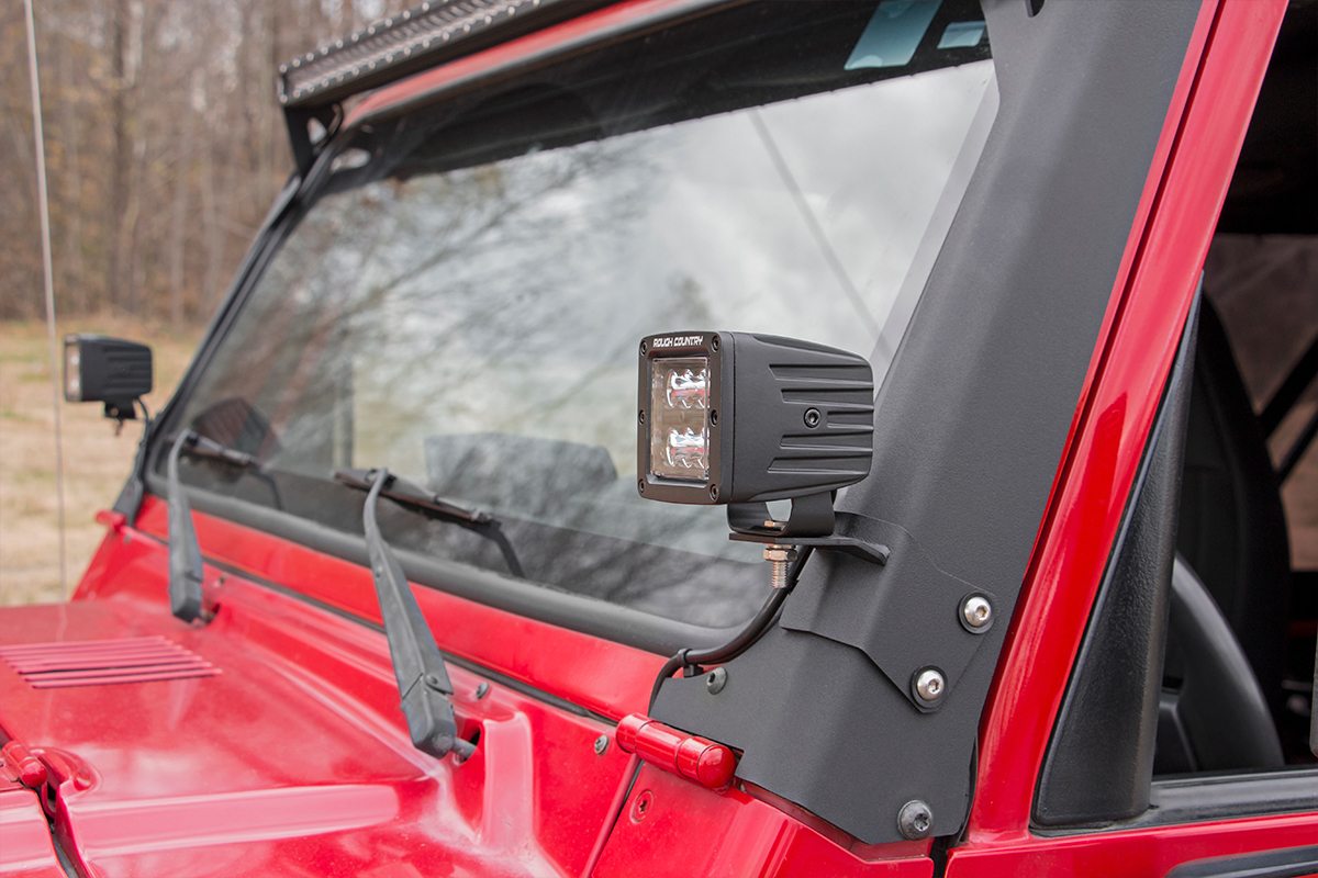LED Light Mount | Lower A-Pillar | Pod | Jeep Wrangler TJ (97-06)/Wrangler Unlimited (04-06) 