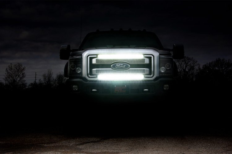LED Light Kit | Grill Mount | 30" Chrome Single Row | Ford F-250/F-350 Super Duty (11-16)