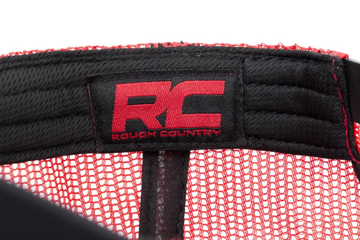 Rough Country Hat | Red Mesh | Rough Country Patch | Black/Red
